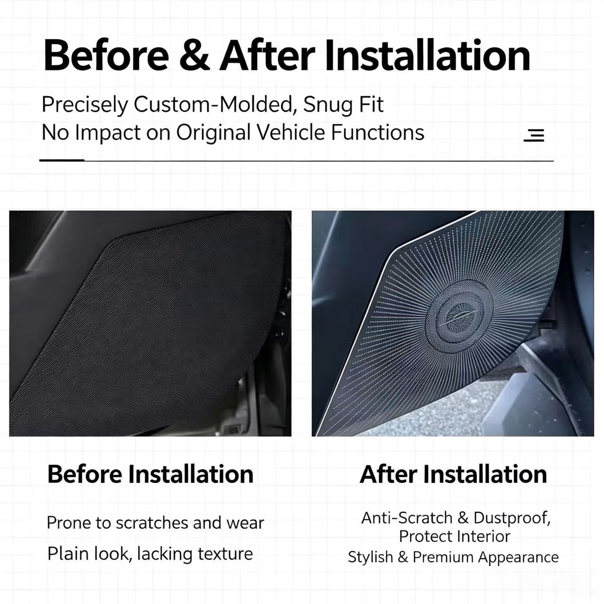 Stainless Steel Speaker Grille Covers for Tesla Cybertruck, Interior Audio Speaker Protector Trim