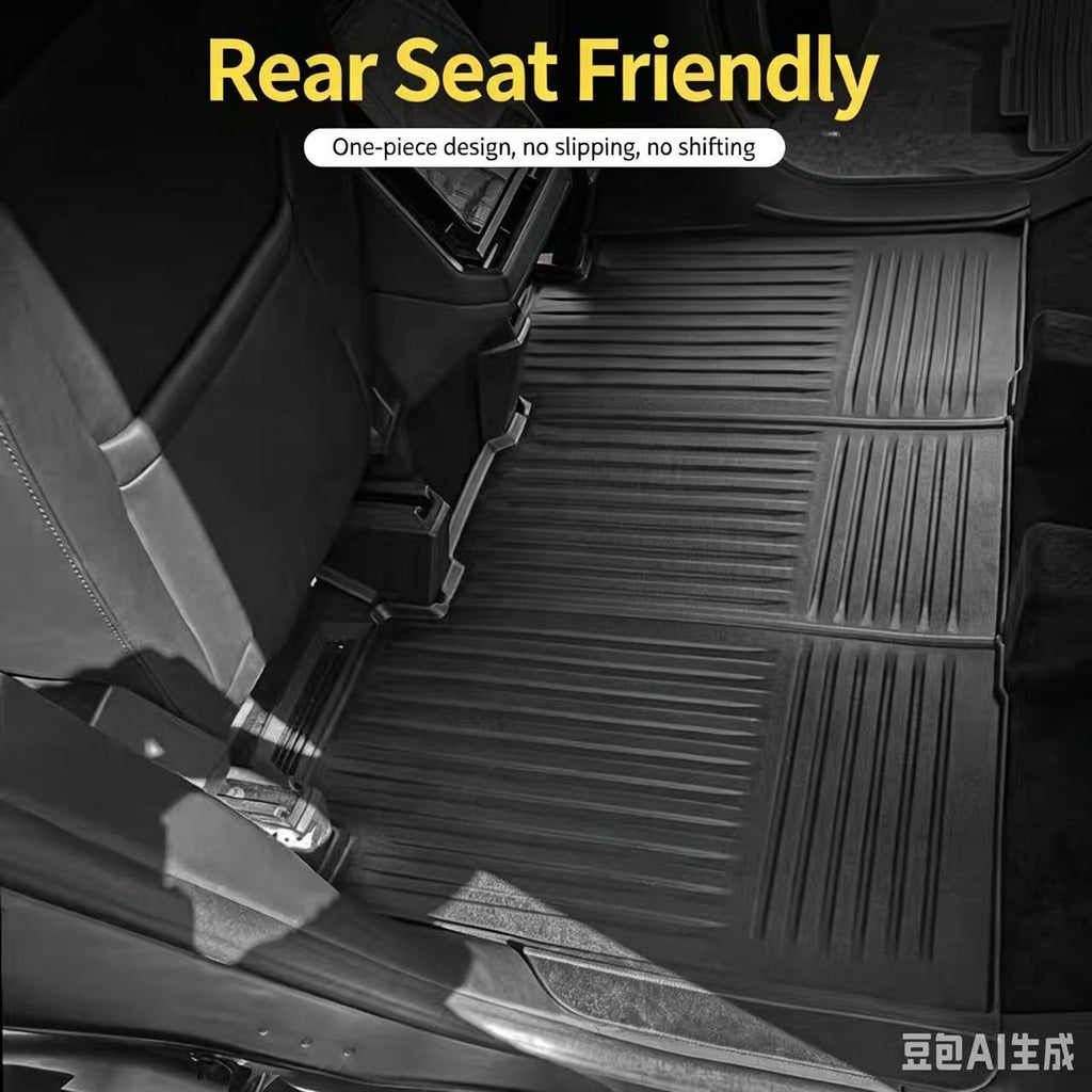 TPE Floor Mats & Truck Bed Liner Set for Tesla Cybertruck Left Hand Drive Black