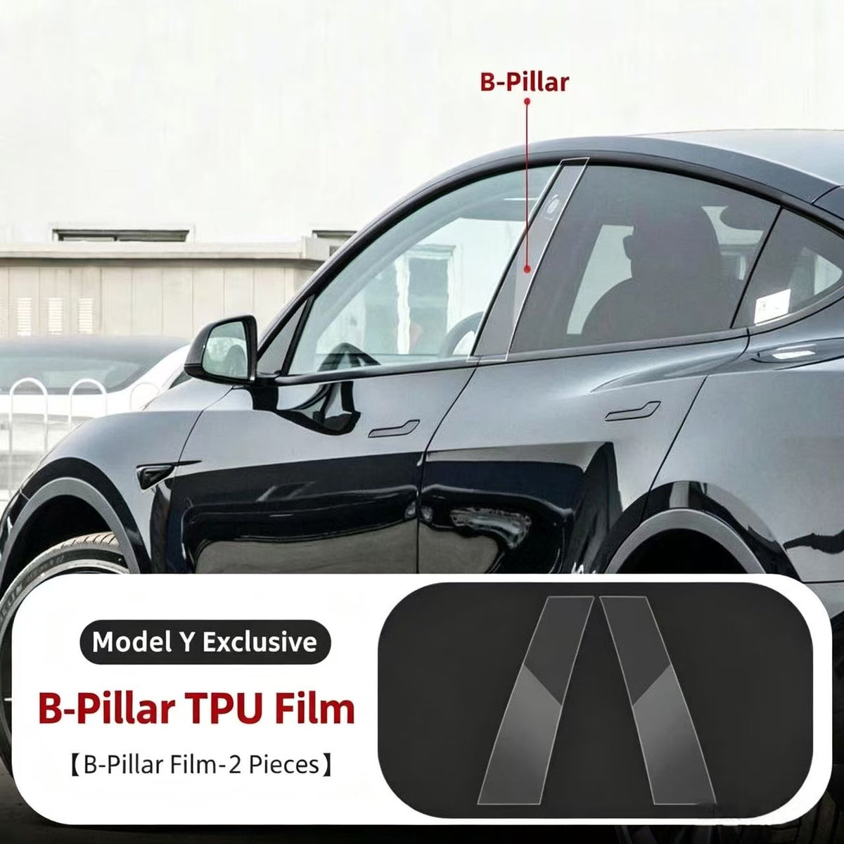 Pre-Cut TPU Paint Protection Film for Tesla Model 3 / Y & Refreshed Model 3 / Y, Front Fender & Door Corner Clear Anti-Scratch PPF TPU B Pillar Protective Film for Tesla Model 3 / Model Y / New Refreshed Model 3 Y