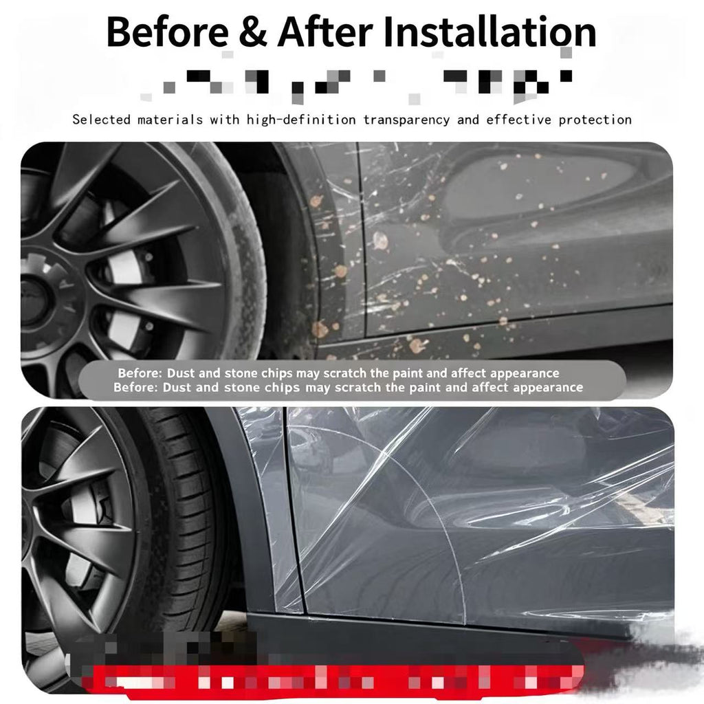 Pre-Cut TPU Paint Protection Film for Tesla Model 3 / Y & Refreshed Model 3 / Y, Front Fender & Door Corner Clear Anti-Scratch PPF TPU B Pillar Protective Film for Tesla Model 3 / Model Y / New Refreshed Model 3 Y