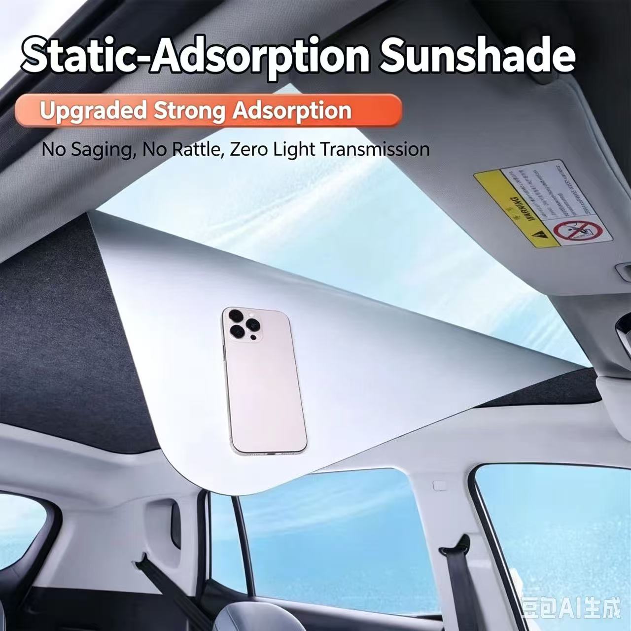 Electrostatic Suede Sunshade for Tesla Model 3 Y S