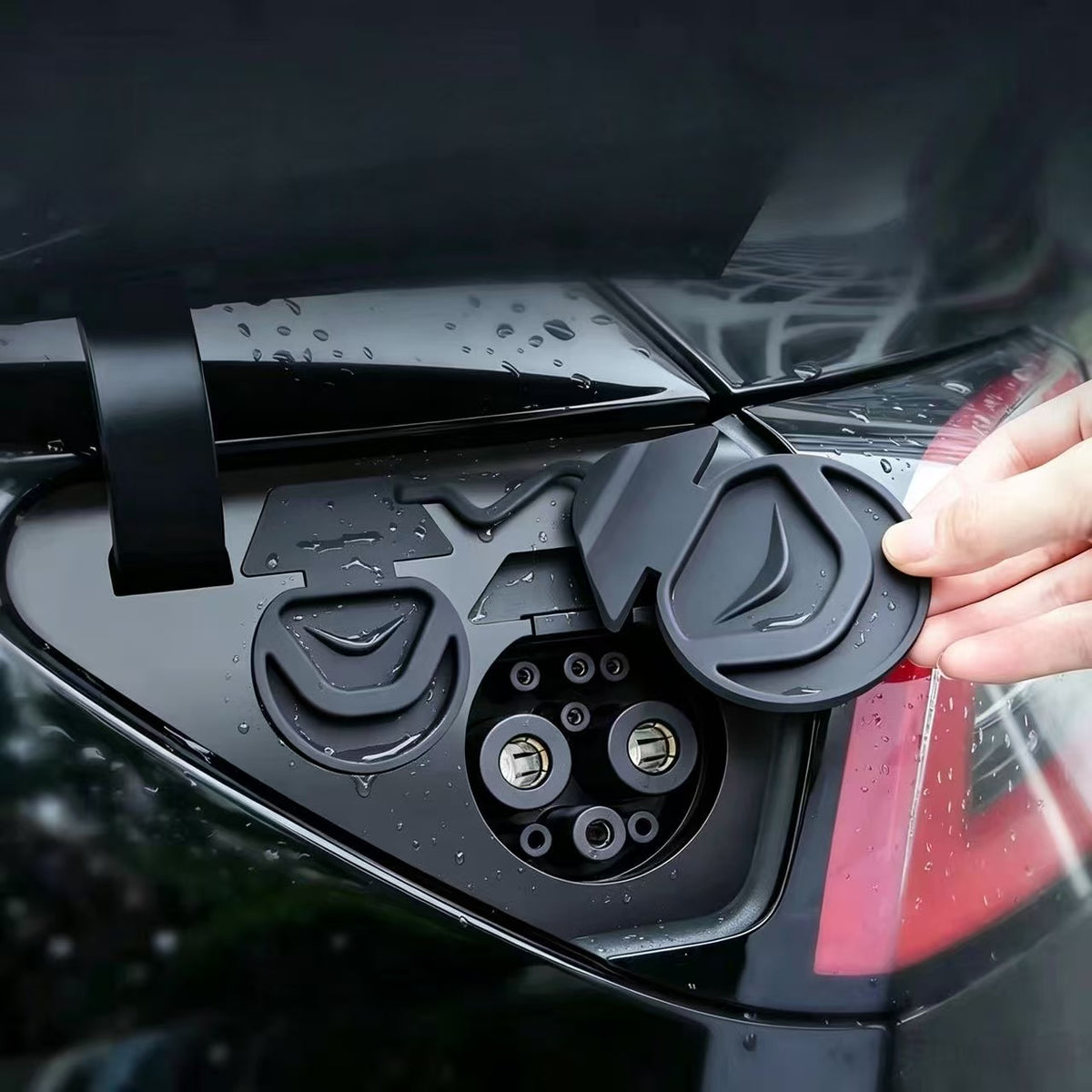 Tesla Model 3 / Model Y Interior Accessories Pack, Charging Port Cover, Door Lock Covers, Washer Filter, Camera Privacy Cover, Rear Door Emergency Pull Strap