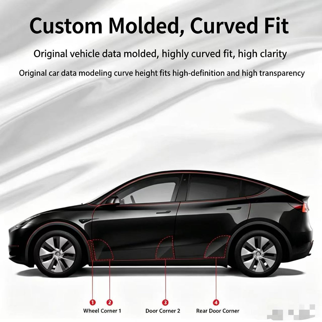 Pre-Cut TPU Paint Protection Film for Tesla Model 3 / Y & Refreshed Model 3 / Y, Front Fender & Door Corner Clear Anti-Scratch PPF TPU B Pillar Protective Film for Tesla Model 3 / Model Y / New Refreshed Model 3 Y