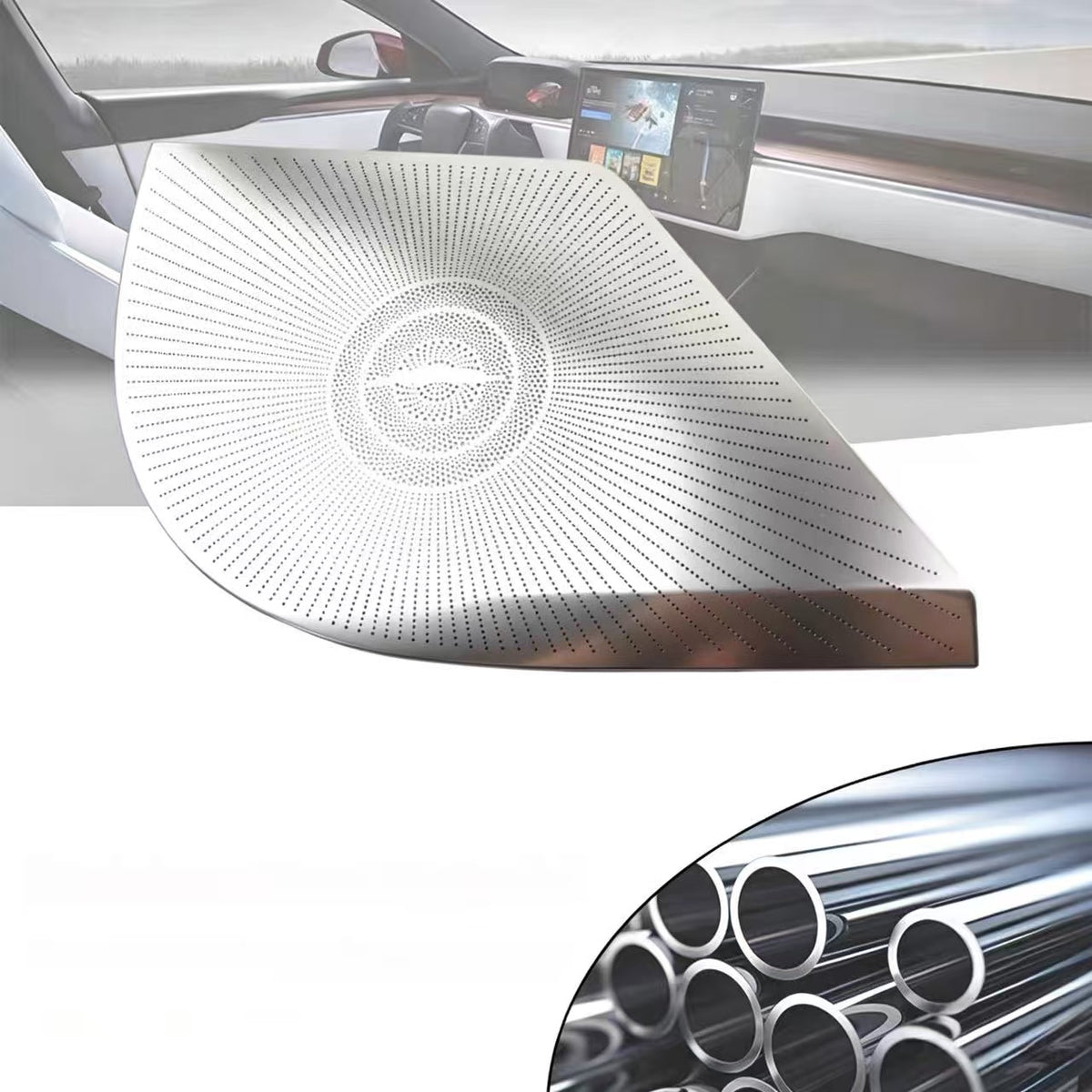 Stainless Steel Speaker Grille Covers for Tesla Cybertruck, Interior Audio Speaker Protector Trim