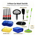 9‑Piece Car Wash Tool Kit | All‑in‑One Auto Cleaning Set for Car Interior Exterior & Wheels