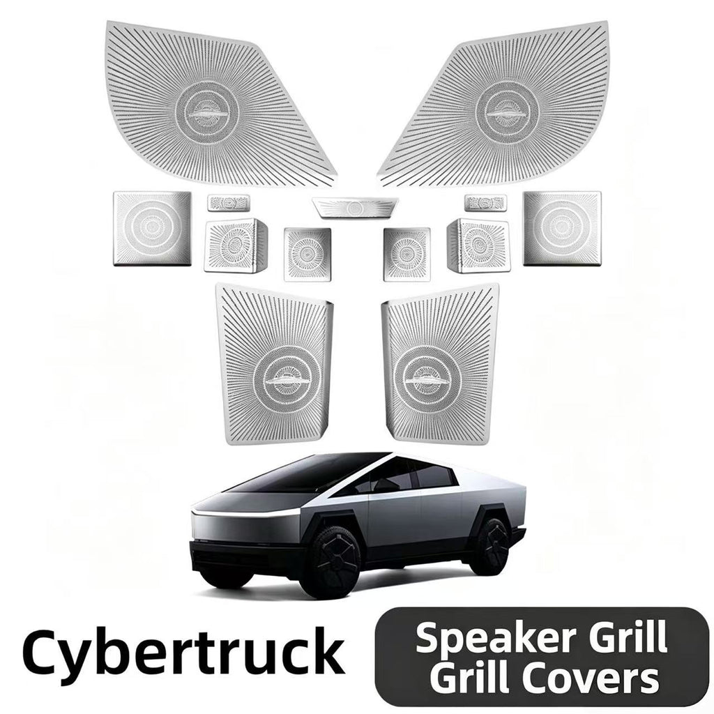 Stainless Steel Speaker Grille Covers for Tesla Cybertruck, Interior Audio Speaker Protector Trim