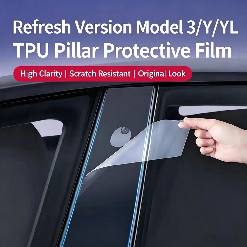Pre-Cut TPU Paint Protection Film for Tesla Model 3 / Y & Refreshed Model 3 / Y, Front Fender & Door Corner Clear Anti-Scratch PPF TPU B Pillar Protective Film for Tesla Model 3 / Model Y / New Refreshed Model 3 Y