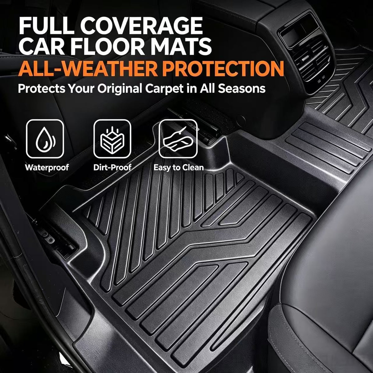 Custom TPE Car Floor Mats For Tesla Full Set All Weather Waterproof Floor Liners