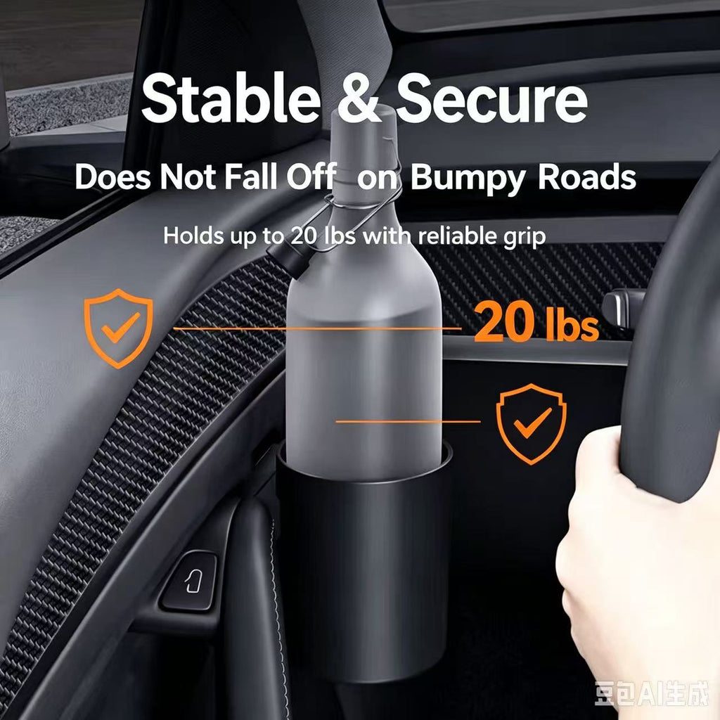 Door Cup Holder for Tesla Model 3 / Model Y (2024‑2025) Universal Door Mount Water Bottle Storage
