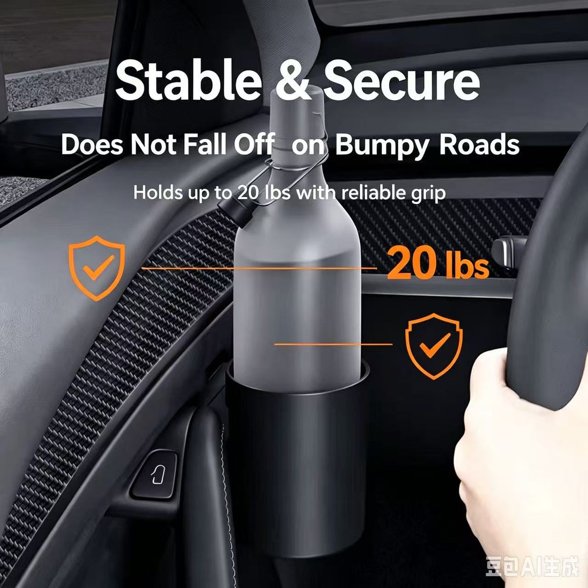Door Cup Holder for Tesla Model 3 / Model Y (2024‑2025) Universal Door Mount Water Bottle Storage