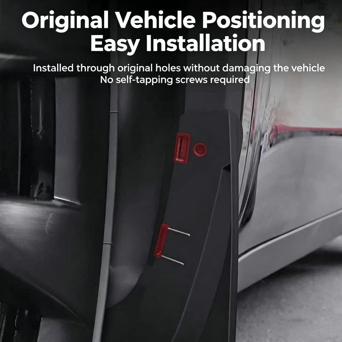 TPE Mud Flaps For Tesla Model Y / Model 3, No Drilling Splash Guards Fender Protector 4Pcs