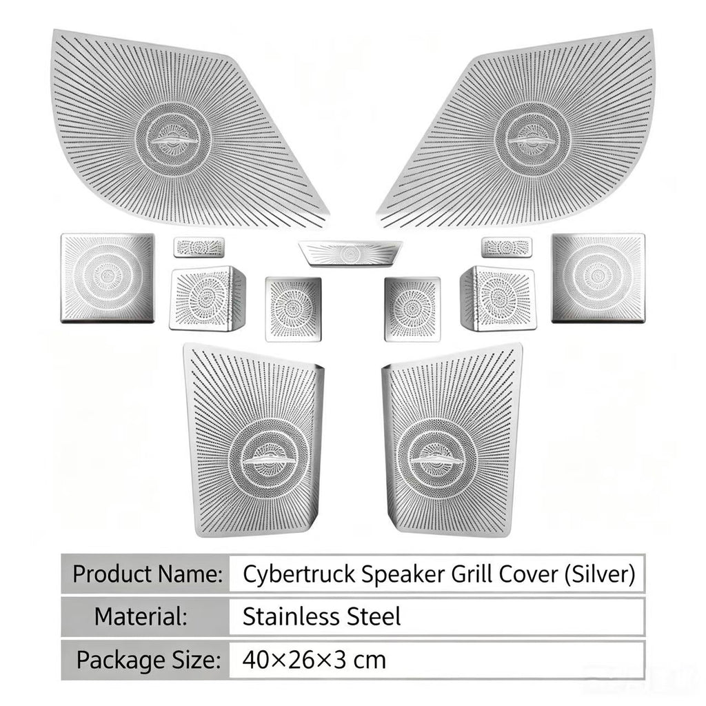 Stainless Steel Speaker Grille Covers for Tesla Cybertruck, Interior Audio Speaker Protector Trim