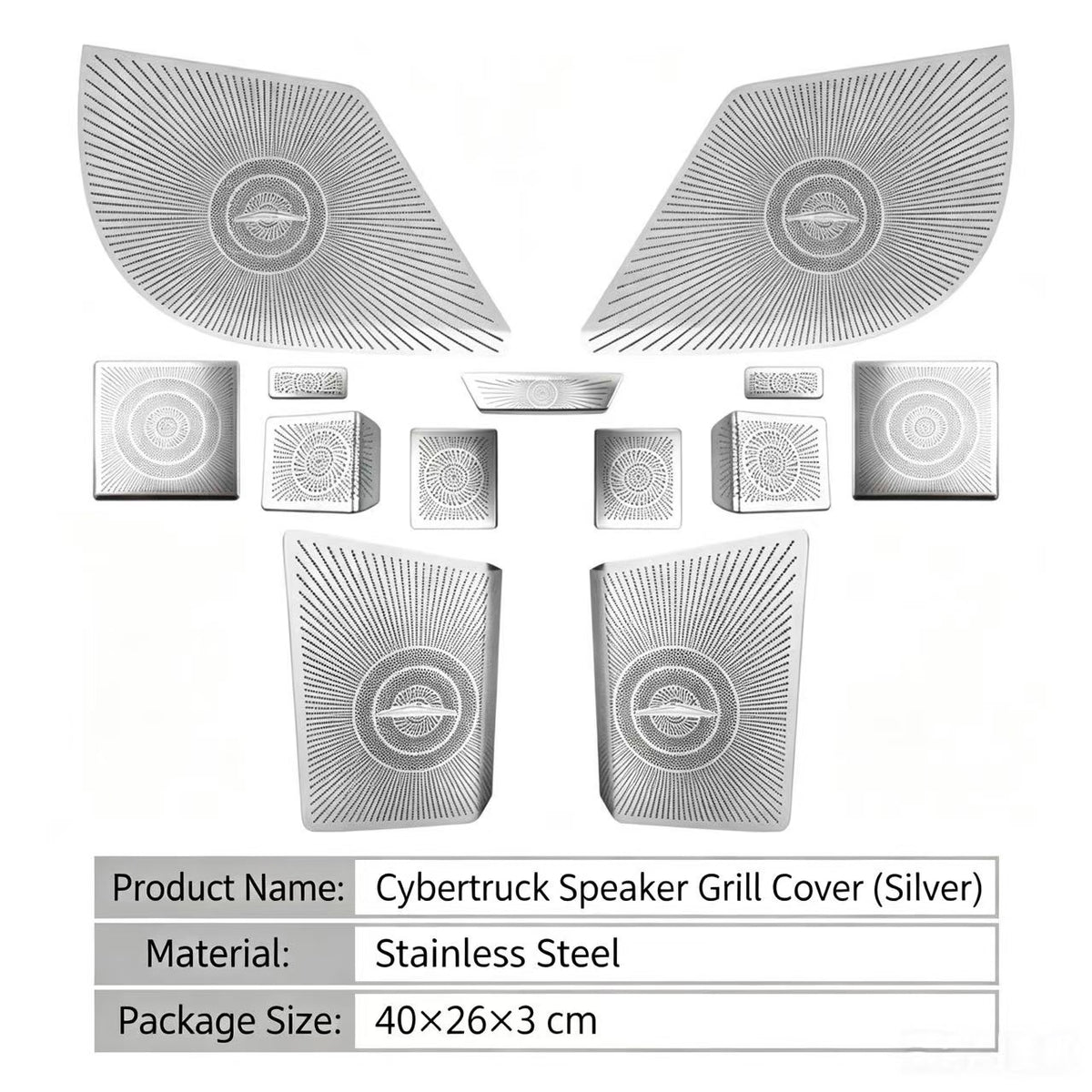 Stainless Steel Speaker Grille Covers for Tesla Cybertruck, Interior Audio Speaker Protector Trim