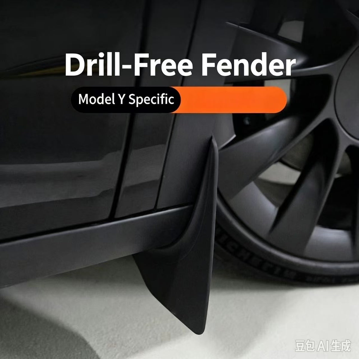 TPE Mud Flaps For Tesla Model Y / Model 3, No Drilling Splash Guards Fender Protector 4Pcs