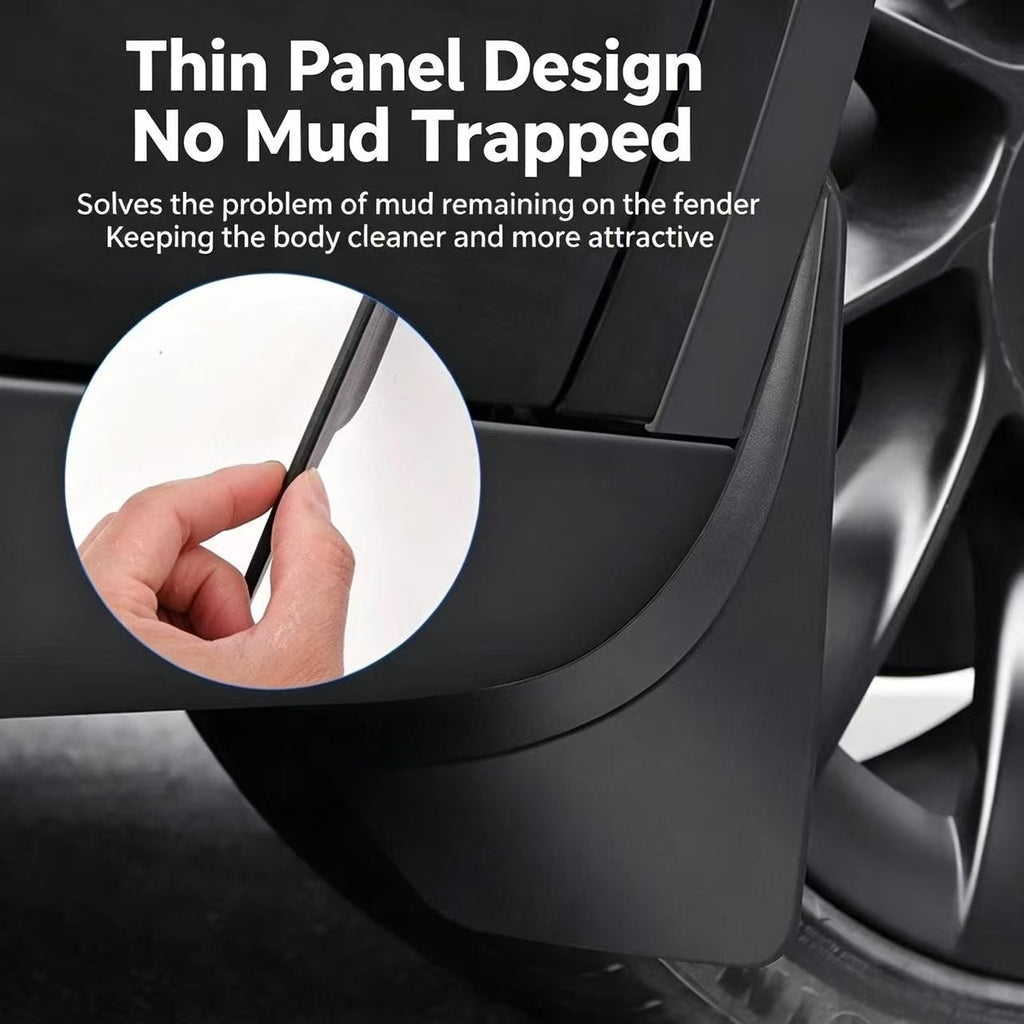 TPE Mud Flaps For Tesla Model Y / Model 3, No Drilling Splash Guards Fender Protector 4Pcs